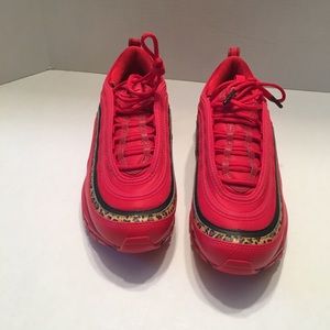 Women’s Nike Air Max 97 Red with Leopard Print
